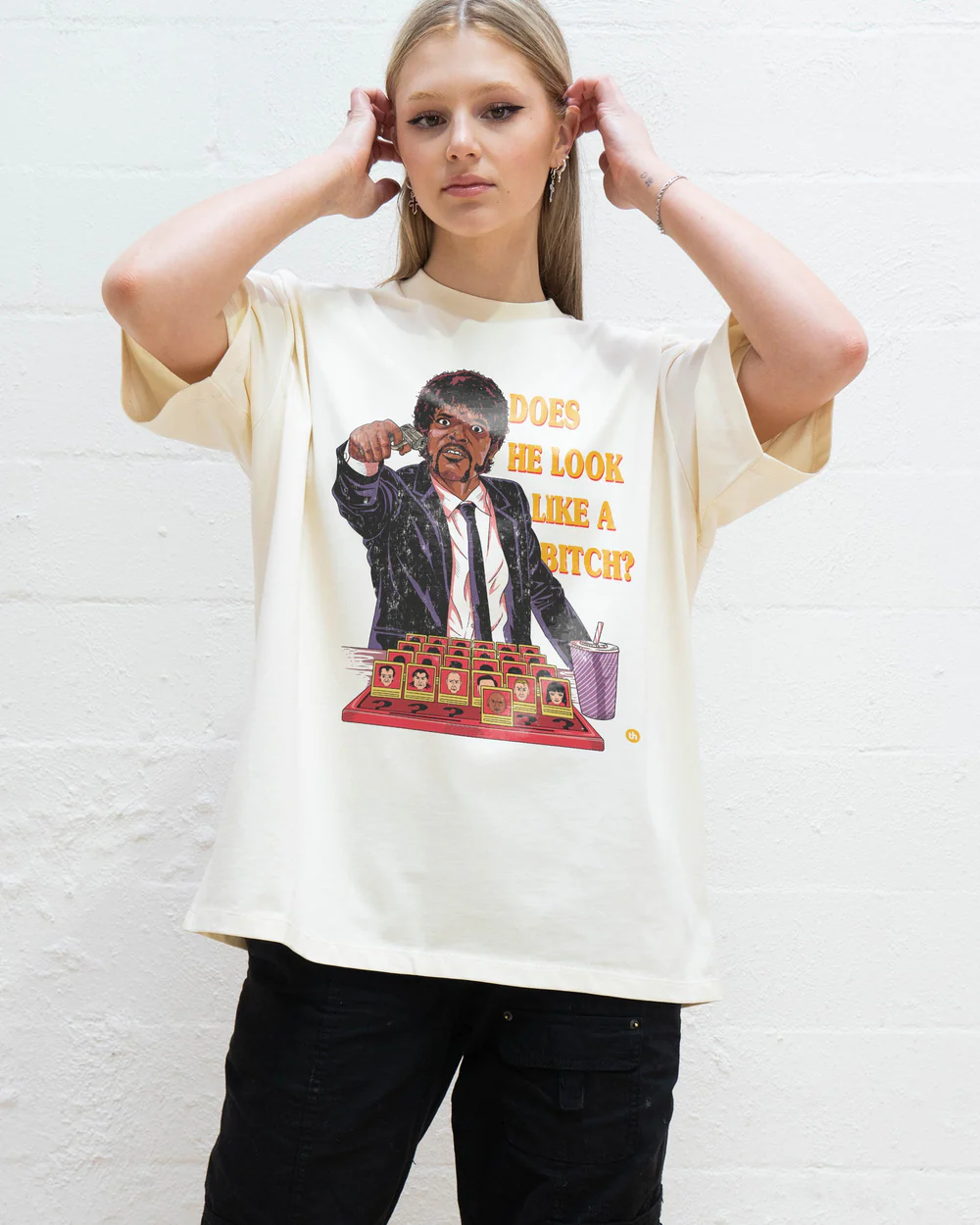 Dose He Look Like A Pulp Fiction Oversized T-s